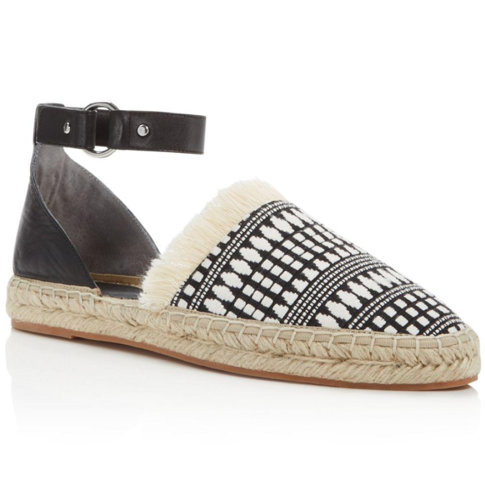 NEW Rebecca Minkoff Vicky Black White Flats 9.5 M